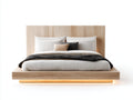 Letto matrimoniale - Legno - 210x180x120 cm - Beige - Stile moderno con illuminazione integrata