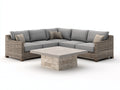 Divani da esterno-Rattan sintetico-Tessuto-Pietra composita-275 x 275 x 80 cm-Grigio tortora-Grigio chiaro-Beige-Stile contemporaneo