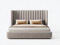 Letto matrimoniale - Legno-Tessuto - 210x180x135 cm - Beige - Stile moderno imbottito