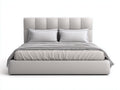 Letto matrimoniale - Legno-Tessuto - 210x180x125 cm - Grigio chiaro - Stile moderno imbottito