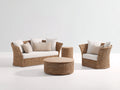 Divani da esterno-Rattan sintetico-Tessuto-Legno-190 x 87 x 88 cm-Naturale-Crema-Stile mediterraneo