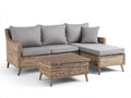 Divani da esterno-Rattan sintetico-Tessuto-Legno-232 x 164 x 82 cm-Naturale-Grigio-Stile contemporaneo
