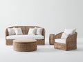 Divani da esterno-Rattan sintetico-Tessuto-Legno-210 x 90 x 82 cm-Naturale-Bianco-Stile naturale