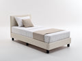 Letto singolo - Pelle sintetica - 210x100x95 cm - Beige - Stile moderno minimalista