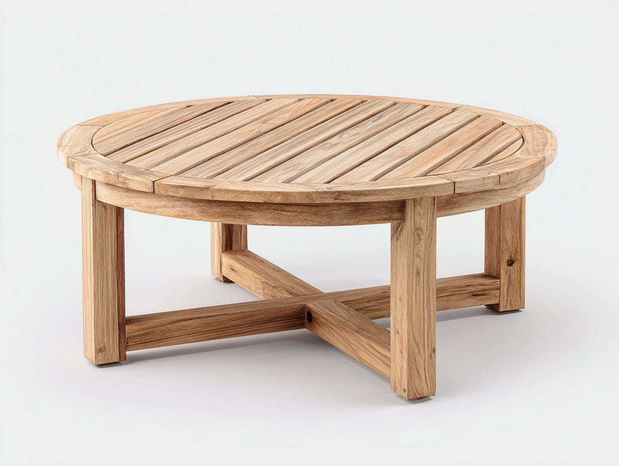 Tavolo da giardino - legno di teak - 100 x 100 x 45 cm - naturale - stile rustico