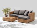 Divani da esterno-Rattan sintetico-Tessuto-Legno-240 x 170 x 81 cm-Naturale-Grigio scuro-Stile contemporaneo