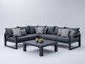 Divani da esterno-Alluminio-Tessuto-270 x 200 x 78 cm-Grigio scuro-Antracite-Stile moderno
