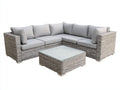 Divani da esterno-Rattan sintetico-Tessuto-Vetro-252 x 252 x 80 cm-Grigio tortora-Grigio chiaro-Trasparente-Stile moderno