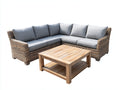 Divani da esterno-Rattan sintetico-Tessuto-Legno-250 x 250 x 82 cm-Naturale-Grigio-Stile contemporaneo