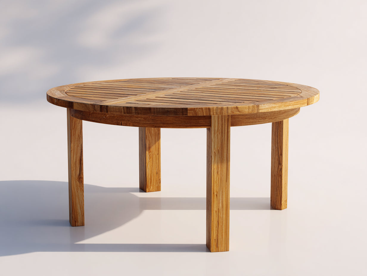 Tavolo da giardino - legno di teak - 120 x 120 x 75 cm - miele - stile rustico