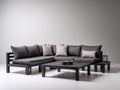Divani da esterno-Alluminio-Tessuto-285 x 235 x 76 cm-Grigio antracite-Nero-Stile contemporaneo