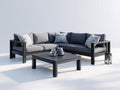 Divani da esterno-Metallo-Tessuto-250 x 250 x 78 cm-Grigio scuro-Antracite-Stile moderno