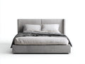 Letto matrimoniale - Legno-Tessuto - 210x180x125 cm - Grigio chiaro - Stile contemporaneo imbottito