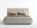 Letto matrimoniale - Legno-Tessuto - 210x180x130 cm - Beige - Stile moderno imbottito
