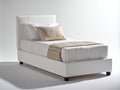 Letto singolo - Pelle sintetica - 210x100x105 cm - Bianco - Stile moderno imbottito