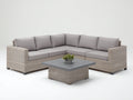 Divani da esterno-Rattan sintetico-Tessuto-260 x 260 x 80 cm-Tortora-Grigio chiaro-Grigio scuro-Stile contemporaneo