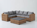 Divani da esterno-Rattan sintetico-Tessuto-270 x 200 x 82 cm-Naturale-Grigio-Antracite-Stile moderno