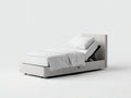 Letto singolo - Tessuto - 210x100x110 cm - Grigio chiaro - Stile moderno regolabile