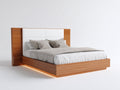 Letto matrimoniale - Legno - Tessuto - 210x180x120 cm - Marrone-Bianco - Stile moderno